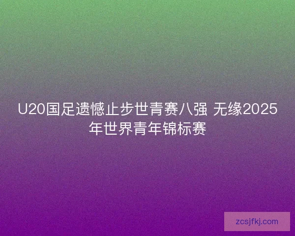 U20国足遗憾止步世青赛八强 无缘2025年世界青年锦标赛