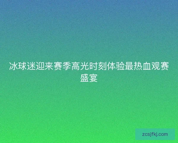 冰球迷迎来赛季高光时刻体验最热血观赛盛宴 冰球迷迎来赛季高光时刻体验最热血观赛盛宴
