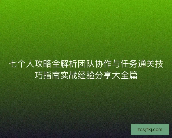 七个人攻略全解析团队协作与任务通关技巧指南实战经验分享大全篇