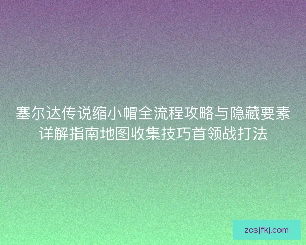塞尔达传说缩小帽全流程攻略与隐藏要素详解指南地图收集技巧首领战打法 塞尔达传说缩小帽全流程攻略与隐藏要素详解指南地图收集技巧首领战打法